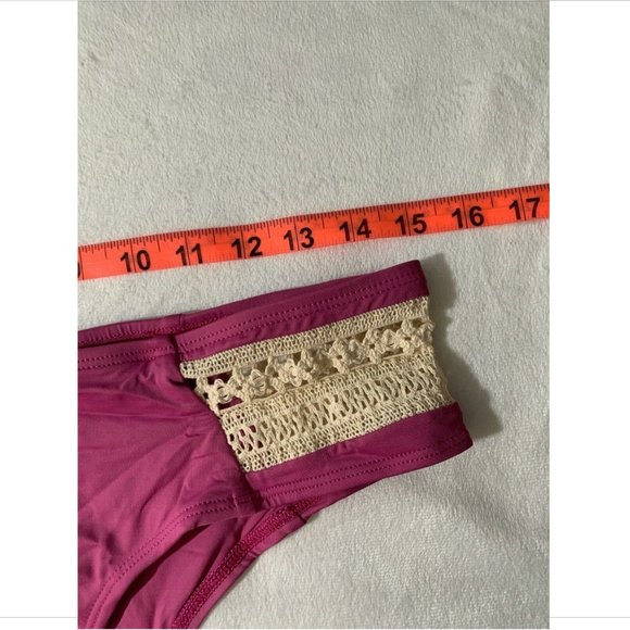 NEW L Space Wild Child Boho Crochet‎ Bottom in Boysenberry Pink [SZ Medium ] - Picture 8 of 11